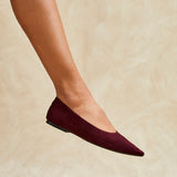 Direct Burgundy Pointed Toe Ballet Flats