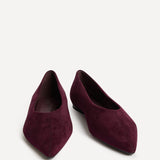 Direct Burgundy Pointed Toe Ballet Flats