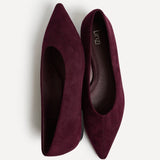 Direct Burgundy Pointed Toe Ballet Flats