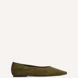 Direct Khaki Pointed Toe Ballet Flats