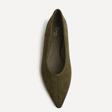 Direct Khaki Pointed Toe Ballet Flats