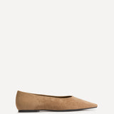 Direct Taupe Pointed Toe Ballet Flats