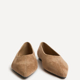Direct Taupe Pointed Toe Ballet Flats