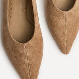 Direct Taupe Pointed Toe Ballet Flats