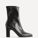 District Black Faux Leather Ankle Boots
