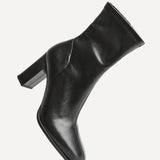 District Black Faux Leather Ankle Boots