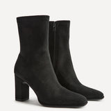 District Black Faux Suede Ankle Boots