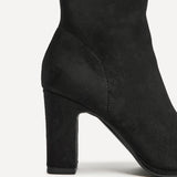 District Black Faux Suede Ankle Boots