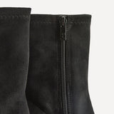 District Black Faux Suede Ankle Boots