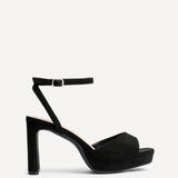 Diva Black Faux Suede Platform Heels