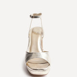 Diva Gold Faux Leather Platform Heels