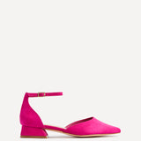 Dolly Wide Fit Fuchsia Faux Suede Low Court Heels
