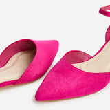 Dolly Wide Fit Fuchsia Faux Suede Low Court Heels
