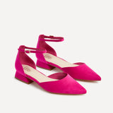Dolly Wide Fit Fuchsia Faux Suede Low Court Heels