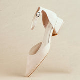 Dolly Wide Fit Nude Faux Suede Low Court Heels
