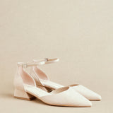 Dolly Wide Fit Nude Faux Suede Low Court Heels