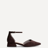 Dolly Wide Fit Brown Faux Suede Low Court Heels