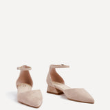 Dolly Wide Fit Nude Faux Suede Low Court Heels