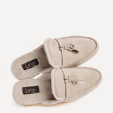 Dover Mocha Faux Fur Mule loafers