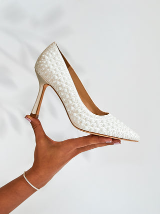 Dreaming Bridal Ivory Hot Fix Pearl Court Heels