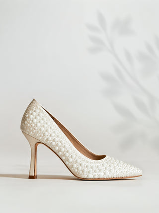 Dreaming Bridal Ivory Hot Fix Pearl Court Heels