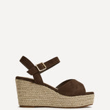 Duchess Wide Fit Brown Wedge Sandals