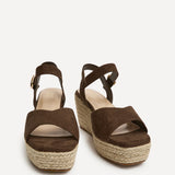 Duchess Wide Fit Brown Wedge Sandals