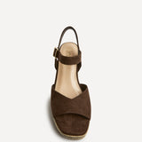 Duchess Wide Fit Brown Wedge Sandals