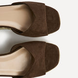 Duchess Wide Fit Brown Wedge Sandals
