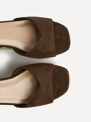 Duchess Wide Fit Brown Wedge Sandals