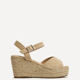Duchess Wide Fit Nude Wedge Sandals