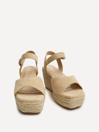 Duchess Wide Fit Nude Wedge Sandals