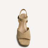 Duchess Wide Fit Nude Wedge Sandals