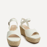 Duchess Wide Fit White Wedge Sandals