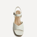 Duchess Wide Fit White Wedge Sandals