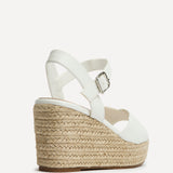 Duchess Wide Fit White Wedge Sandals