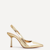 Dash Gold Faux Leather Court Heels