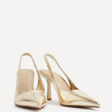 Dash Gold Faux Leather Court Heels