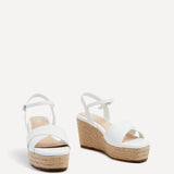 Desert Wide Fit White Faux Leather Wedges