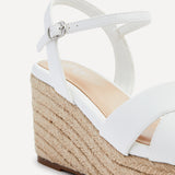 Desert Wide Fit White Faux Leather Wedges