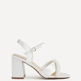 Devotion Wide Fit Ivory Satin Pearl Heels