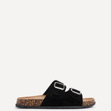 Echo Black Double Buckle Sandals