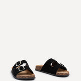 Echo Black Double Buckle Sandals
