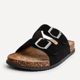 Echo Black Double Buckle Sandals