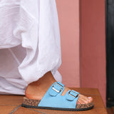 Echo Blue Double Buckle Sandals