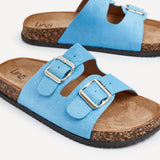 Echo Blue Double Buckle Sandals