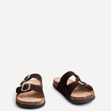 Echo Brown Double Buckle Sandals
