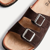 Echo Brown Double Buckle Sandals