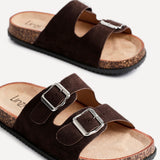Echo Brown Double Buckle Sandals