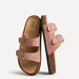 Echo Dusky Pink Double Buckle Sandals